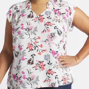 DANIEL RAINN Calleigh Ruffle Neckline Detail Blouse Size 2X